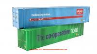 4F-028-002 Dapol 45ft High Cube Container Twin Pack - Argos and Co-op with weathered finish